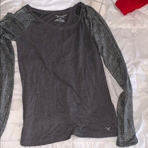 American Eagle long sleeve gray top